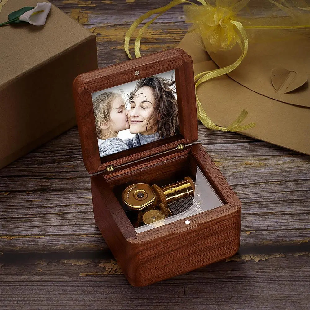 Custom Photo Wooden Music Box - gift for anyone - Personalized Music Box