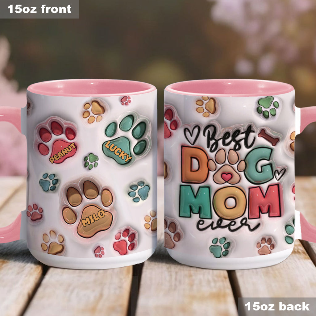 Best Dog Mom Dog Dad Cat Mom Cat Dad Ever - Personalized Dog Accent Mug
