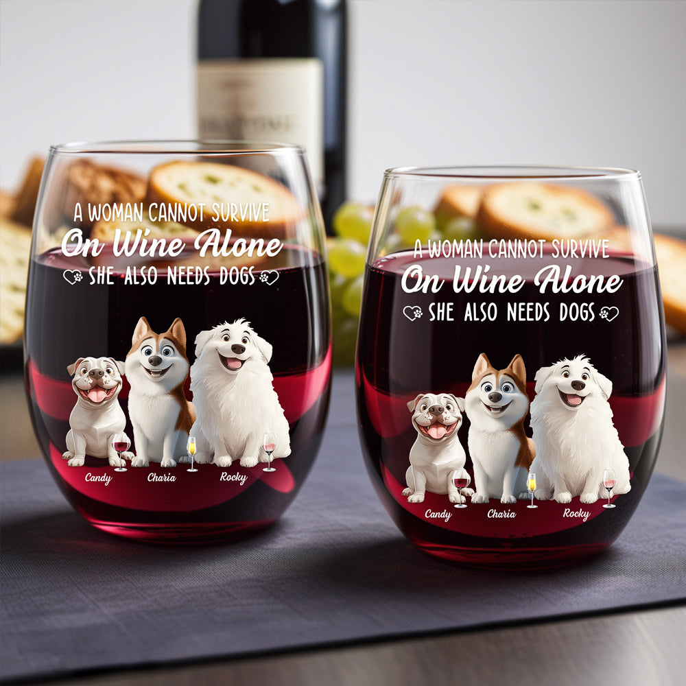 Personalized Dog Lover Wine Glass - Custom Cup Gift