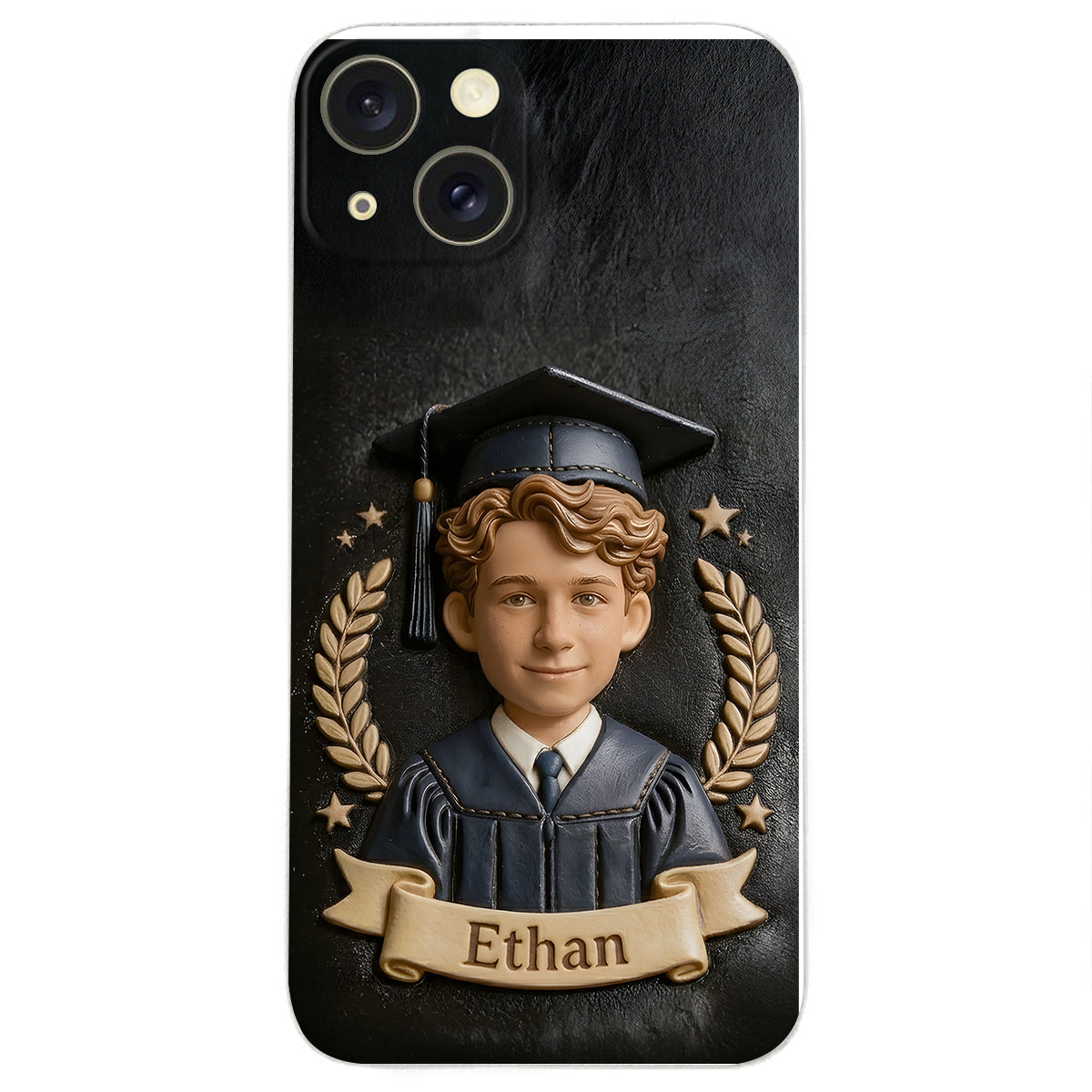 Graduation Gift - Personalized Graduation 3D Embossed Leather Phone Case