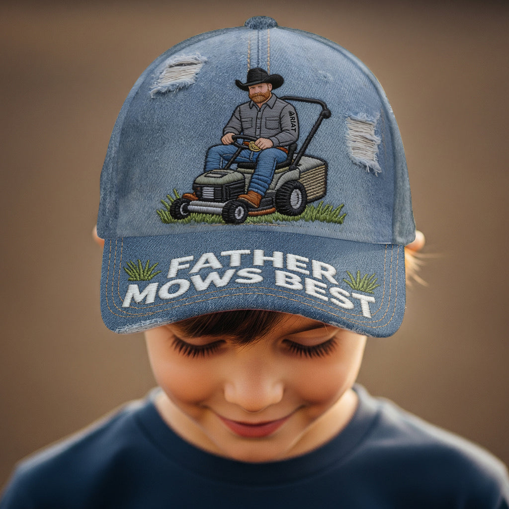 Father Mows Best - Personalized Father Classic Cap