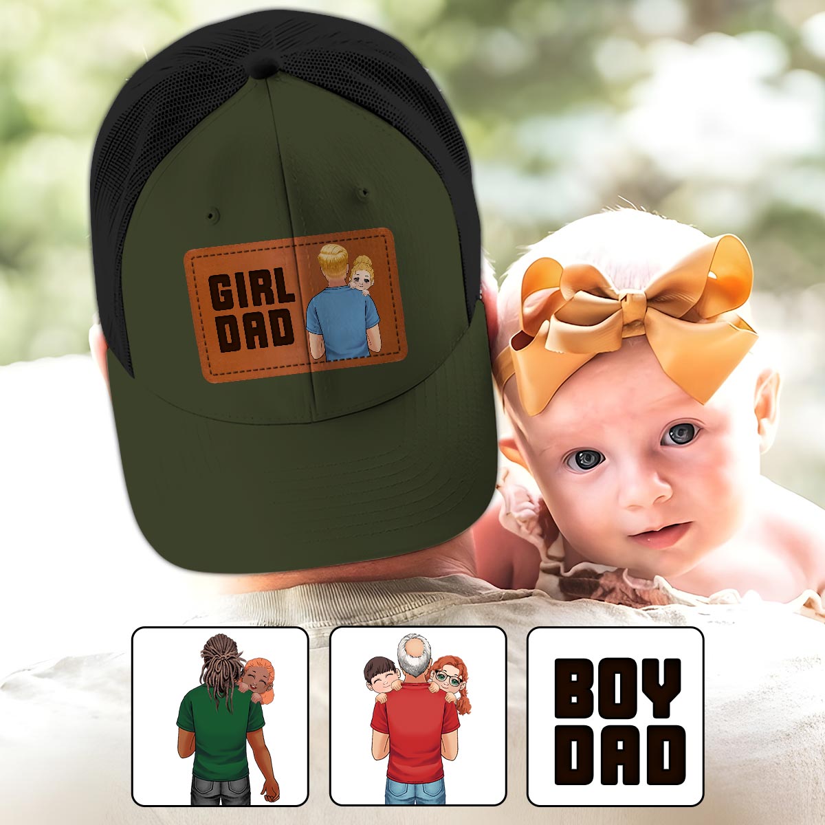 Girl Dad Boy Dad - Personalized Father Trucker Hat