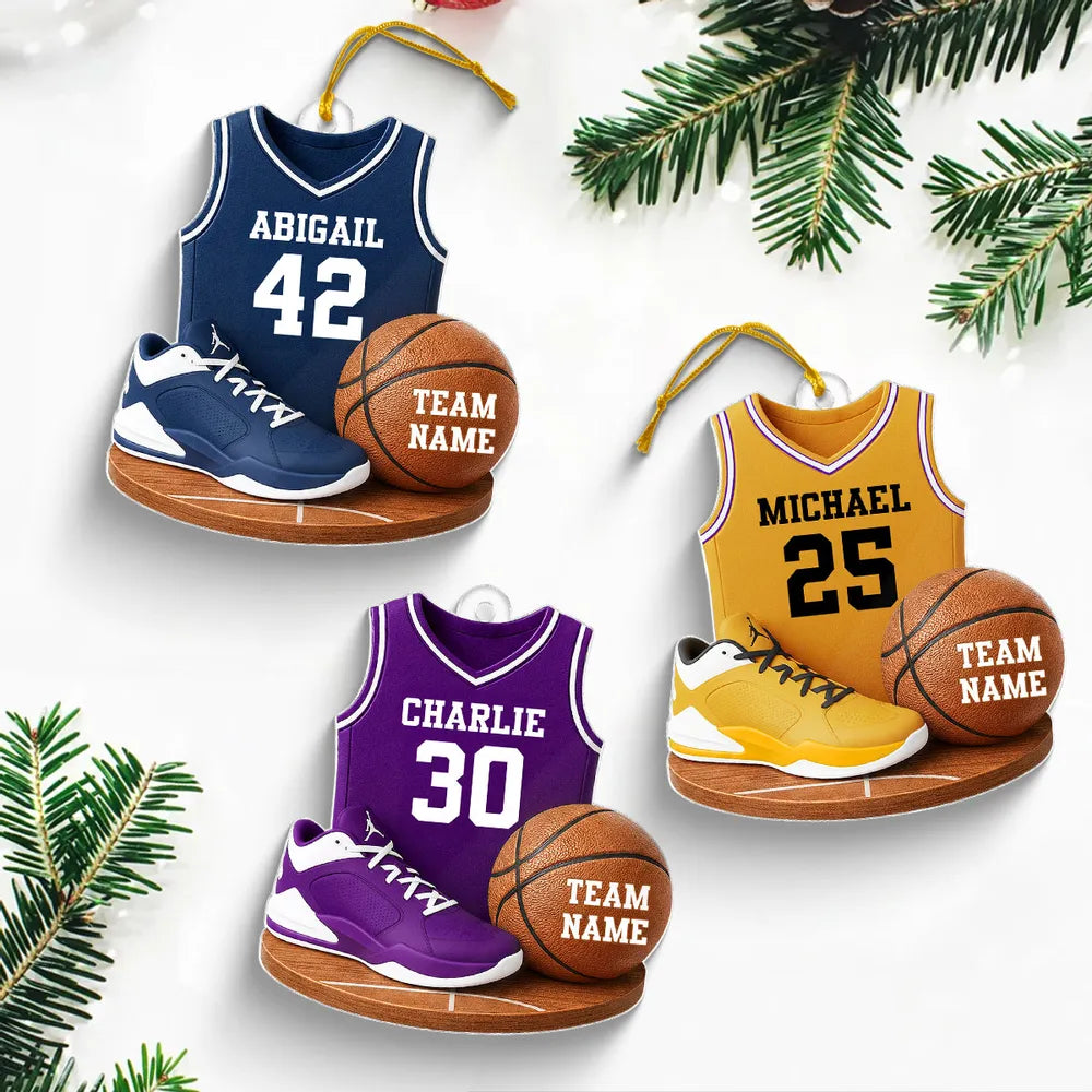 Basketball Jersey Acrylic Ornament – Custom Design, Perfect Gift for Sports Lovers