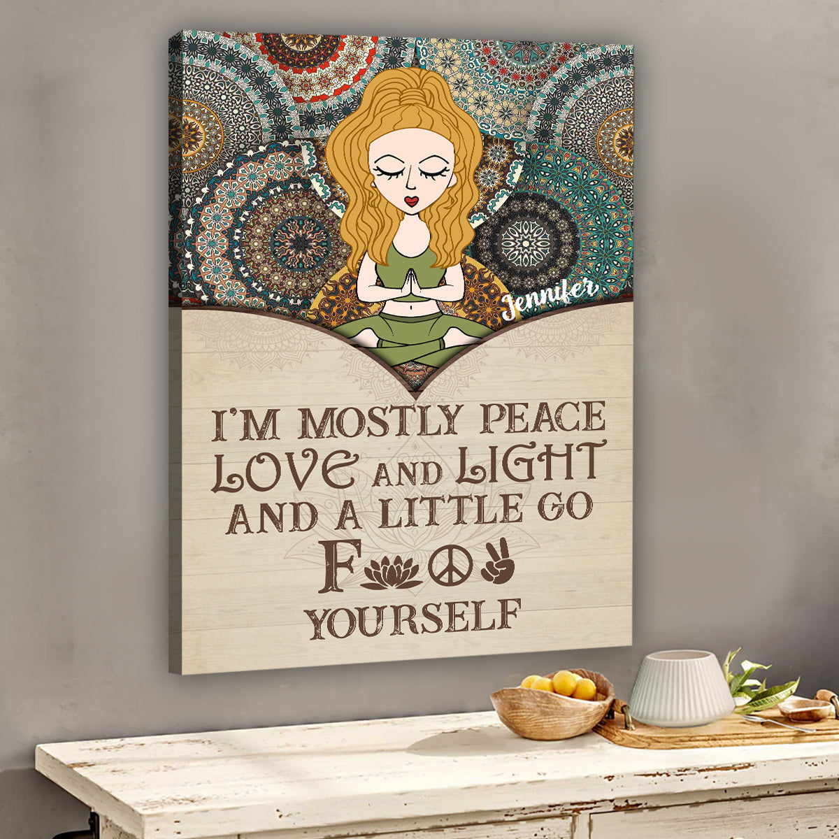I'm Mostly Peace - Personalized Yoga Canvas And Poster