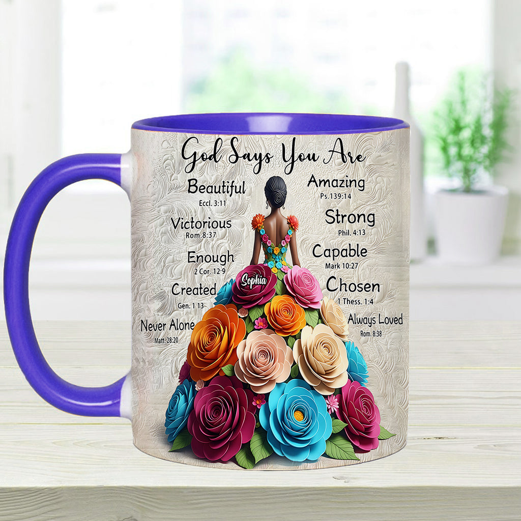 God Says You Are - Personalized African American Accent Mug