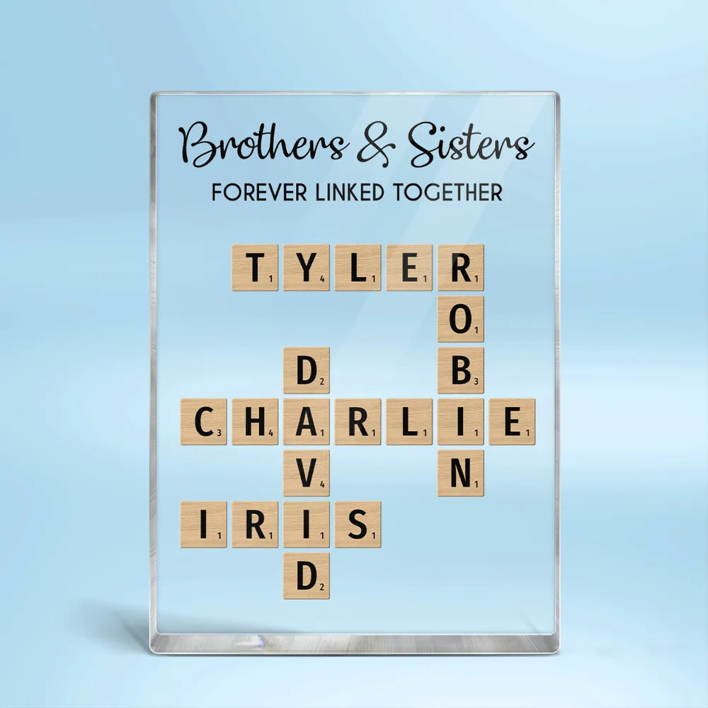 Personalized Acrylic Plaque with Brothers & Sisters Design