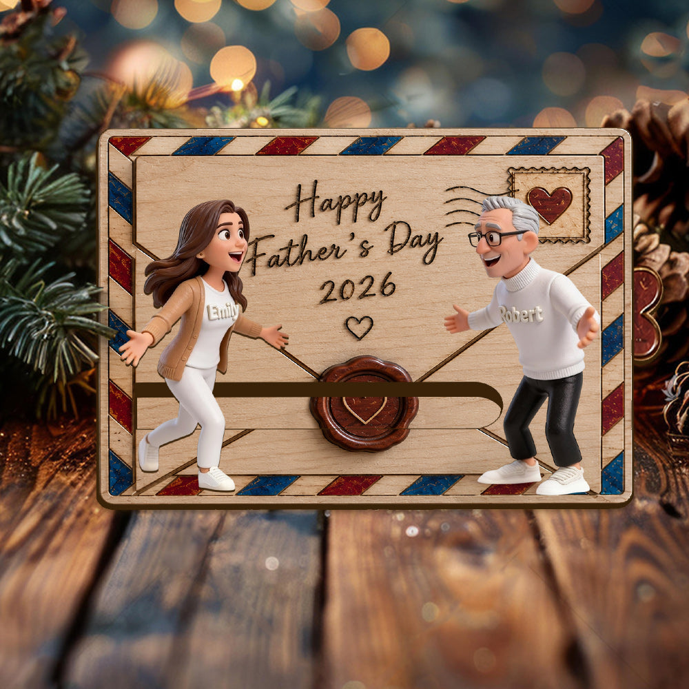Custom Family Hug - Personalized Father Sliding Ornament