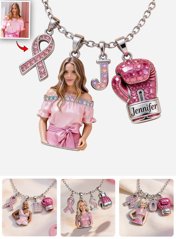 Breast Cancer Survivor - Personalized Breast Cancer Awareness Metal Necklaces With Pendants