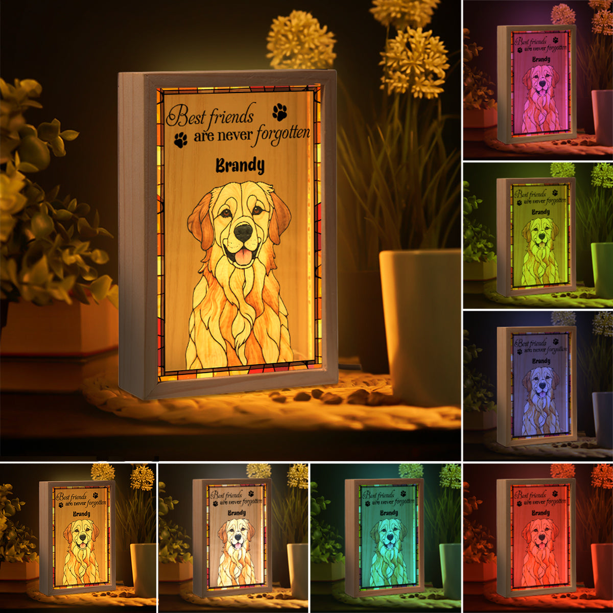 Best Friends Are Never Forgotten - Personalized Dog Picture Frame Light Box