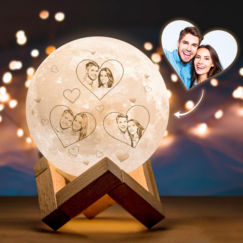 I Love You To The Moon And Back - Personalized Couple Moon Lamp