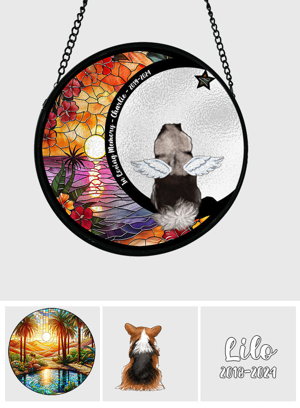 In Loving Memory - Personalized Dog Stained Glass Suncatcher