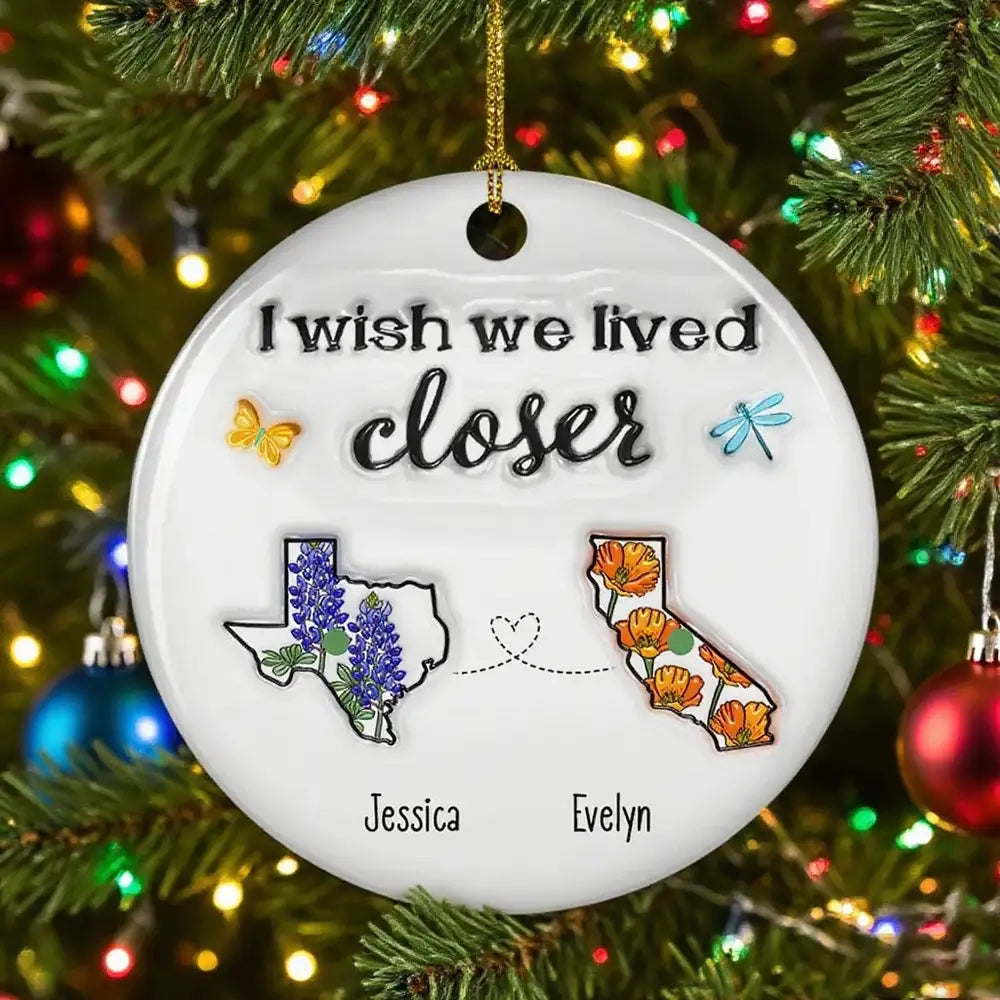 State Map Ceramic Ornament Friendship Sisters Gift High Clarity Beautiful and Textured