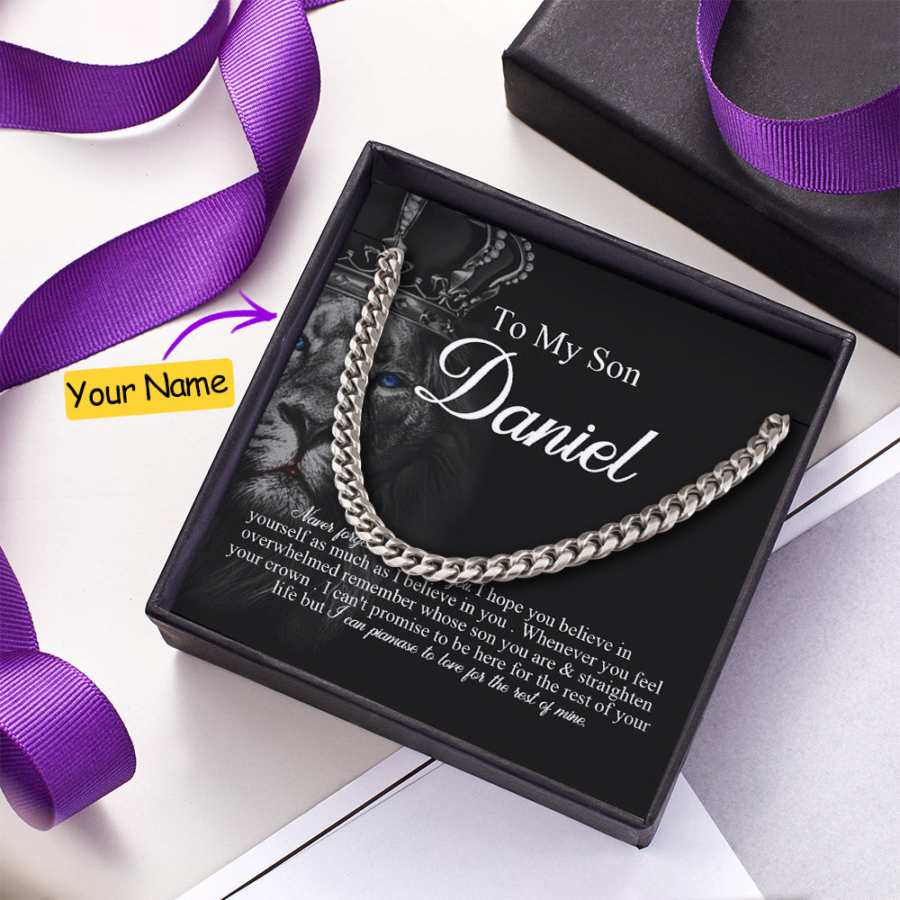 To My Boy - Personalized Son Cuban Chain Necklace