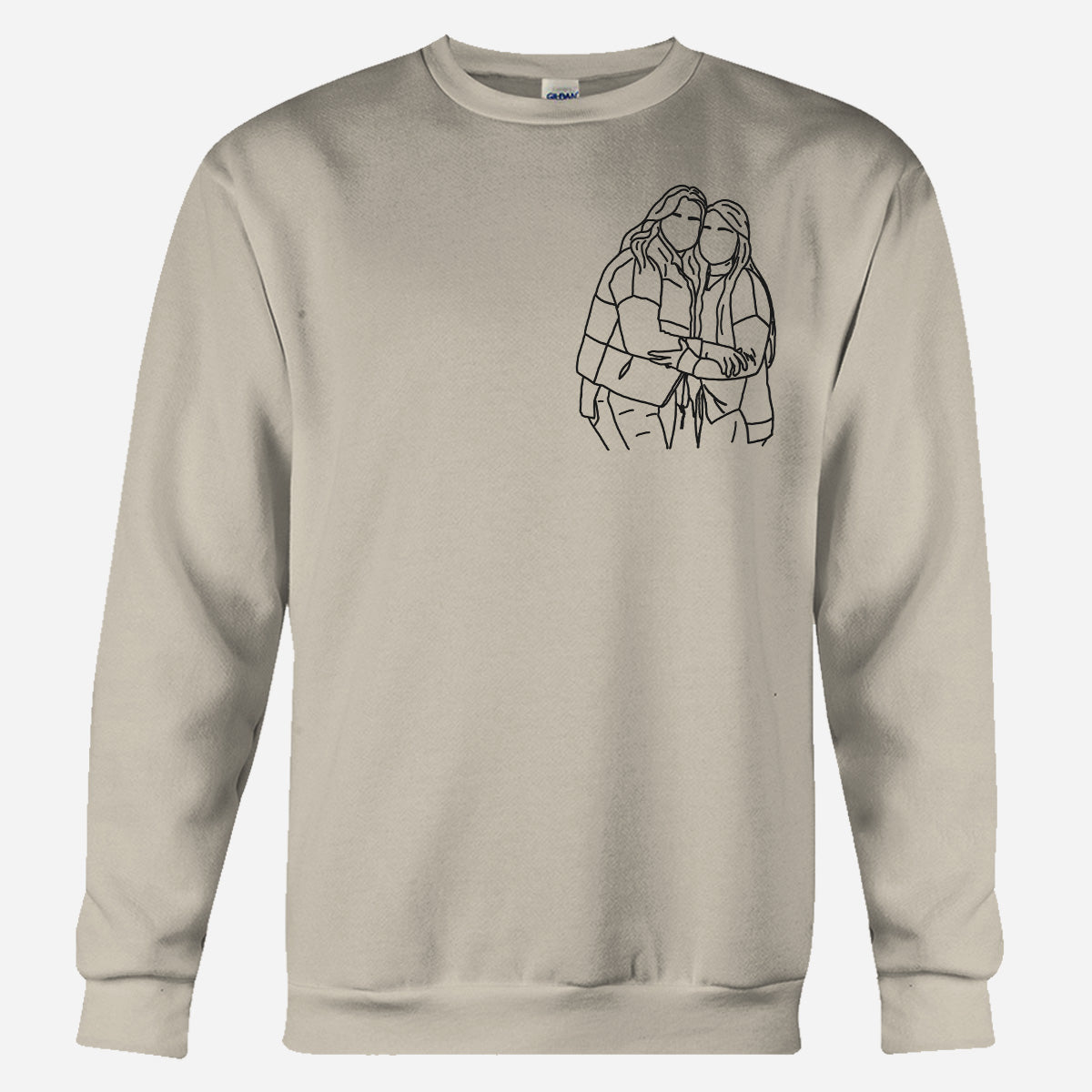 Custom Line Art - Personalized Bestie Embroidered Sweater