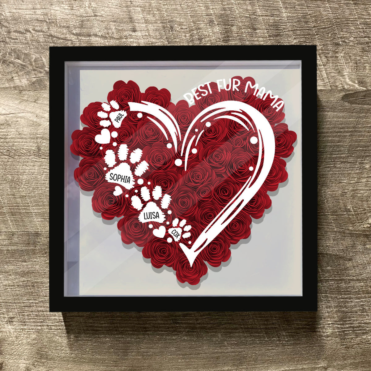 Best Fur Mom Ever - Personalized Dog Flower Shadow Box