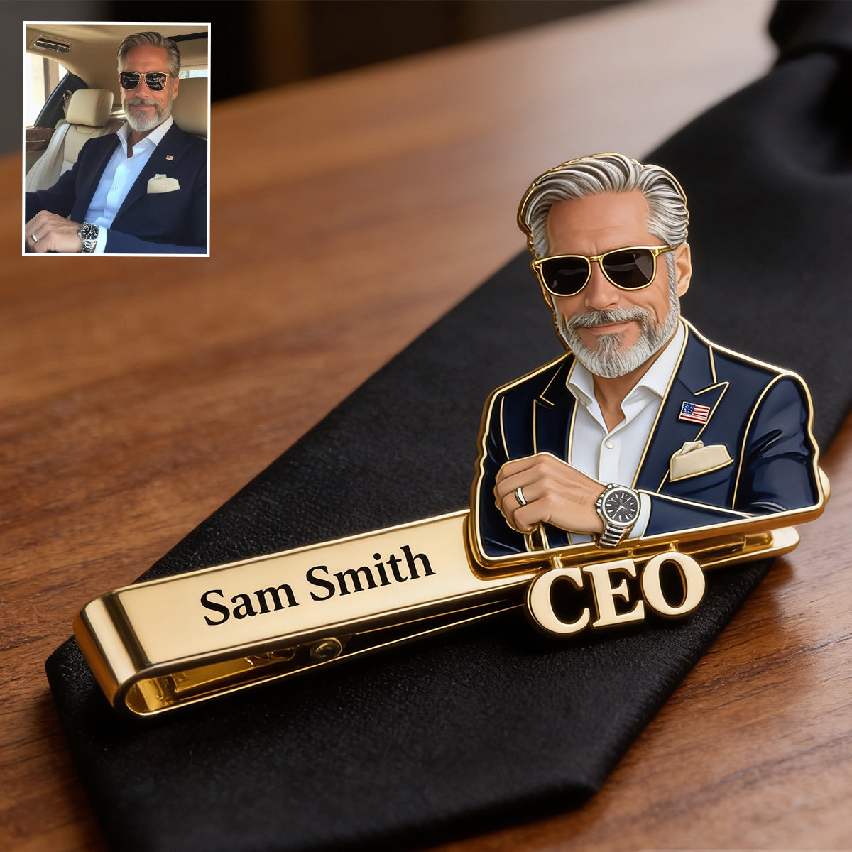 Gift For Male Co-Workers - Personalized Colleague Tie Clip