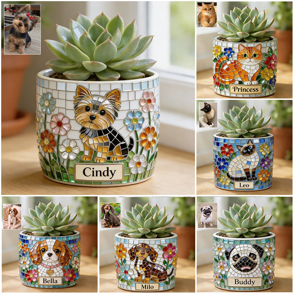 Custom Any Photo - Personalized Dog Ceramic Plant Pot