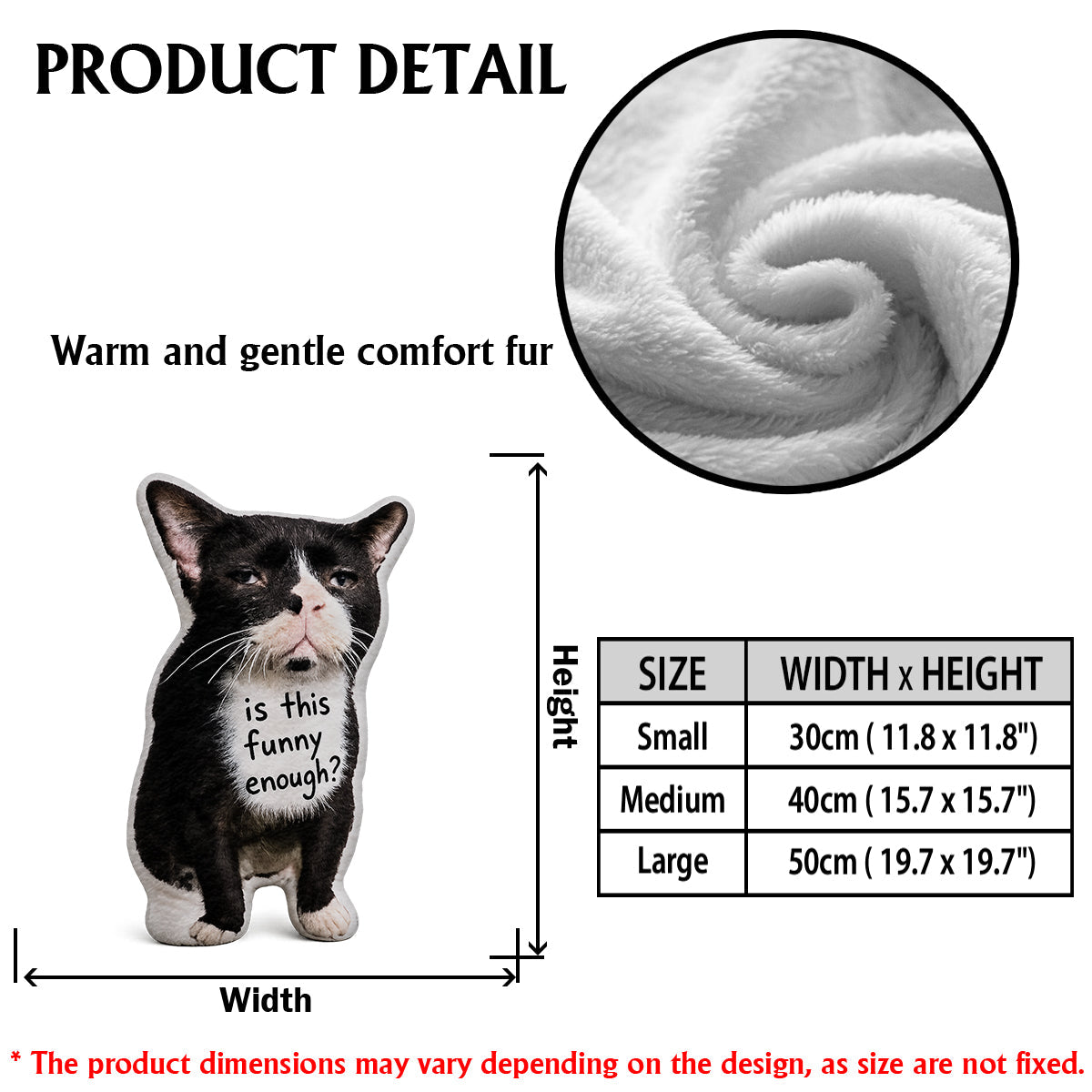 Funny Ugly Awkward Cat Dog Custom Photo - Personalized Dog Premium Faux Fur Pillow