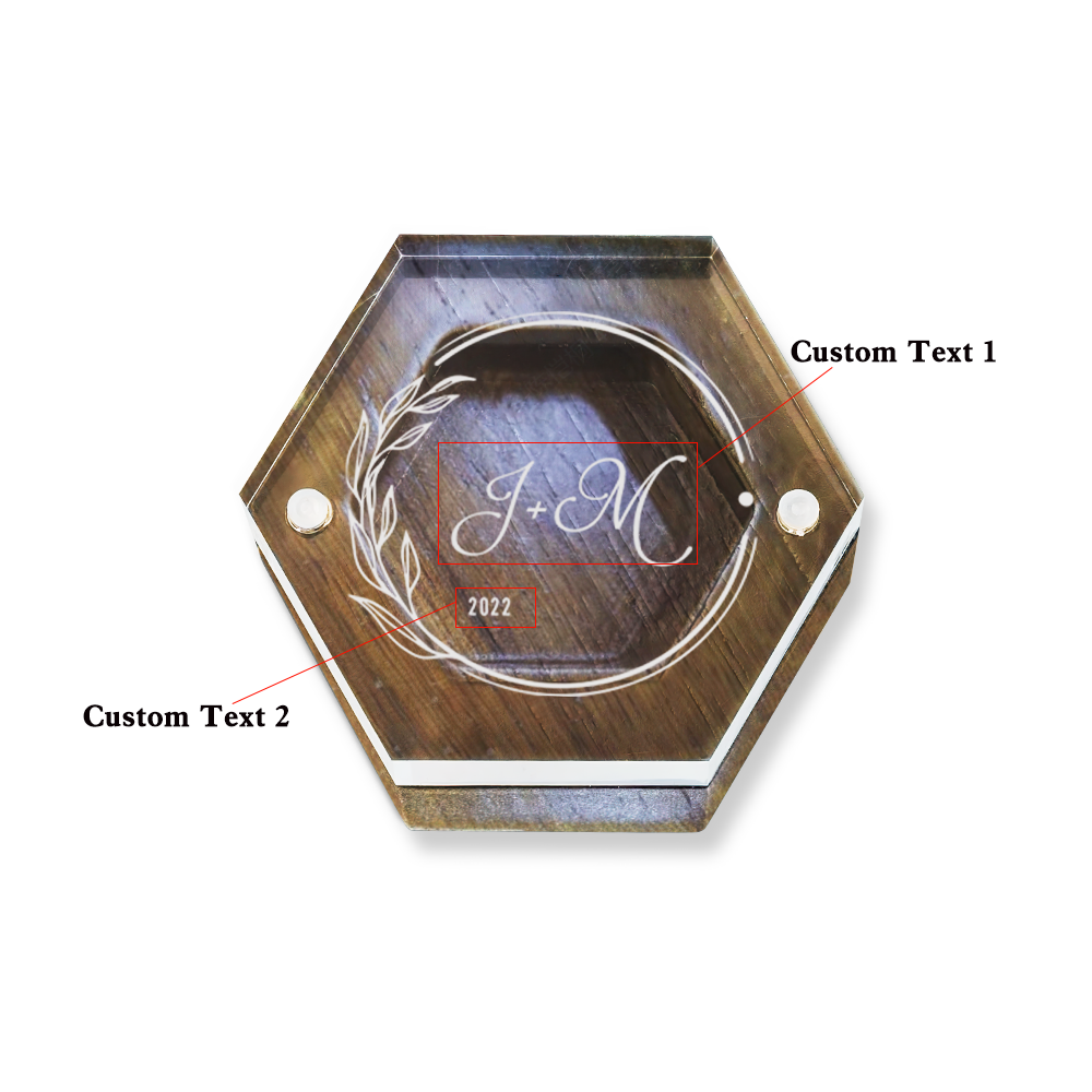 Custom Text - Personalized Layer Acrylic And Wooden Ring Box