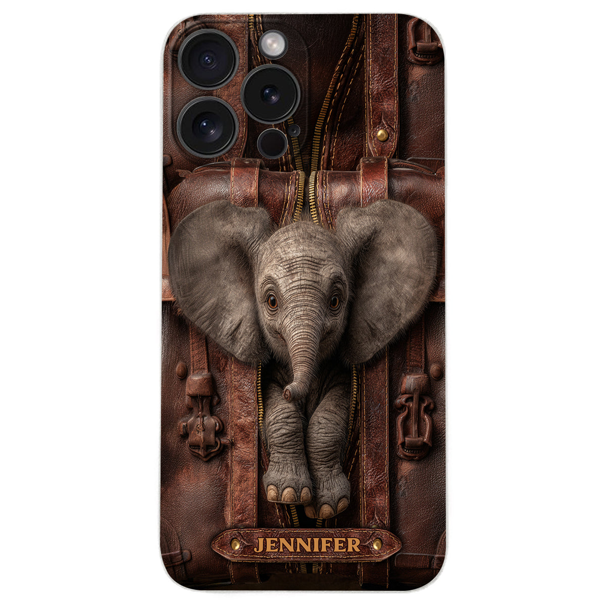 Just A Girl Who Loves Elephant - Personalized Elephant Leather Phone Case