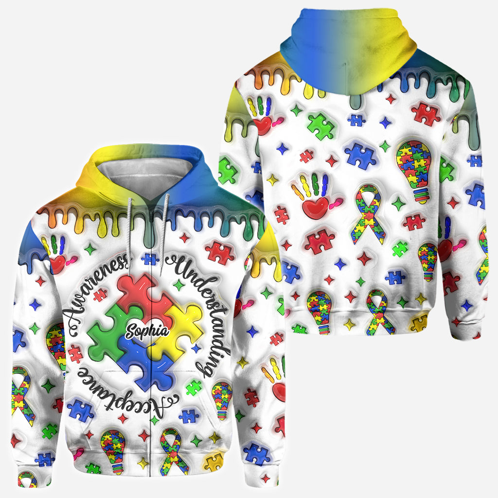 Autism Awareness - Personalized Autism Awareness All Over Shirt