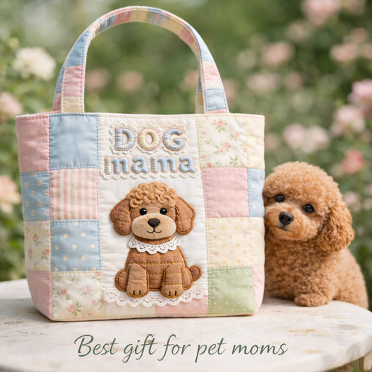 Dog Mama Gift Idea, Dog Lover Gift - Personalized Dog Quilted Tote Bag