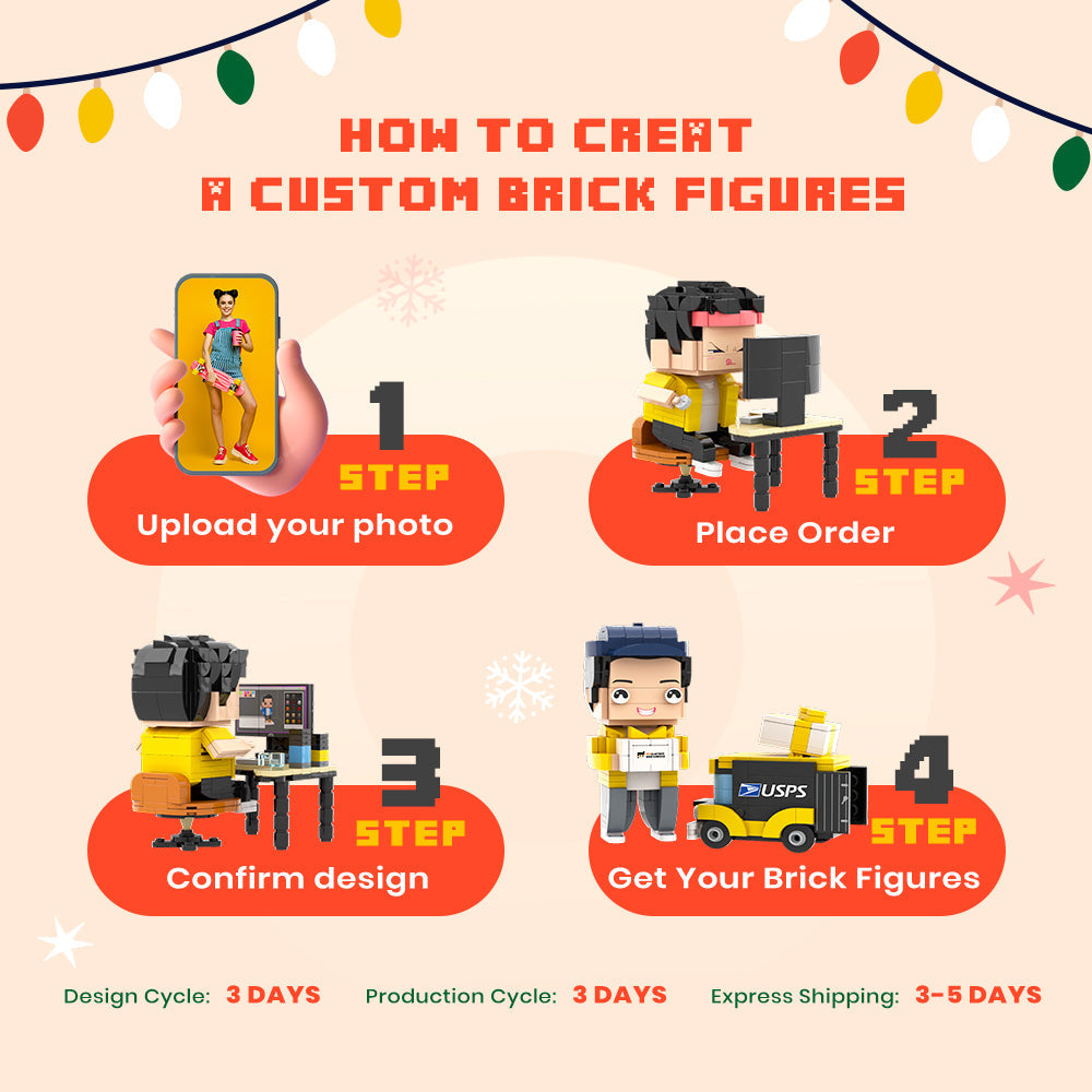 I Love You Forever - Personalized Couple Photos Brick Figures