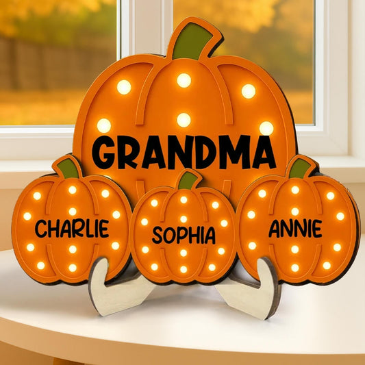 Wooden Plaque with Pumpkin Design, Grandma Theme and Perfect Holiday Gift