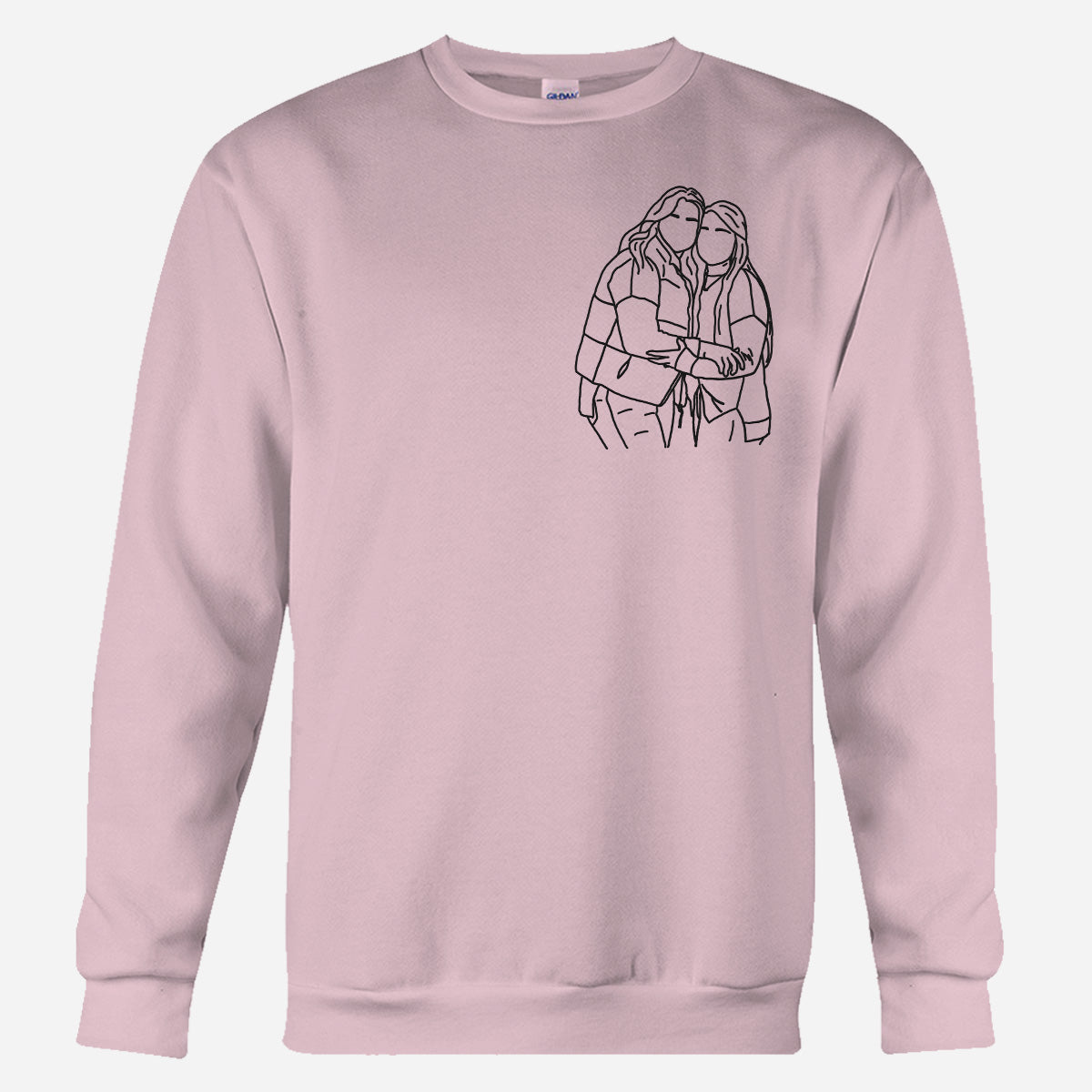 Custom Line Art - Personalized Sibling Embroidered Sweater