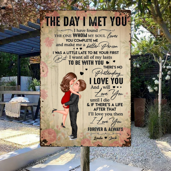 Personalized Vertical Poster for Couples - "The Day I Met You" Romantic Gift