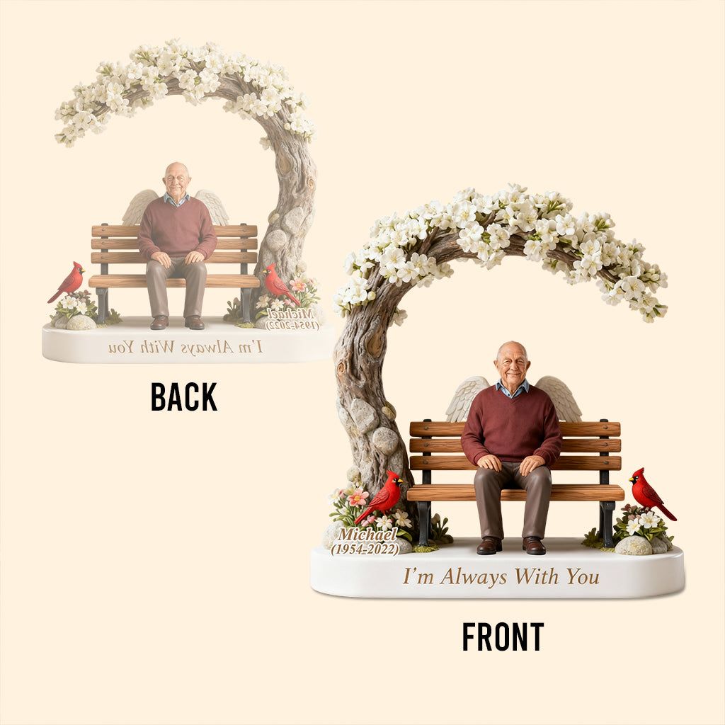 Custom Memorial Latin Grandpa Bench Figurine - Personalized Funeral Remembrance Diorama Statue, Sympathy Gift for Loss of Grandfather Family Keepsake