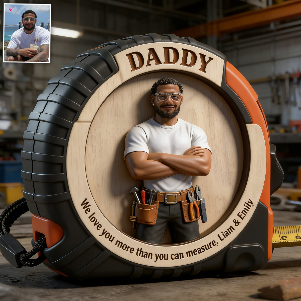 Custom Any Photo, Best Father's Day Gift - Personalized Father Measure Tape