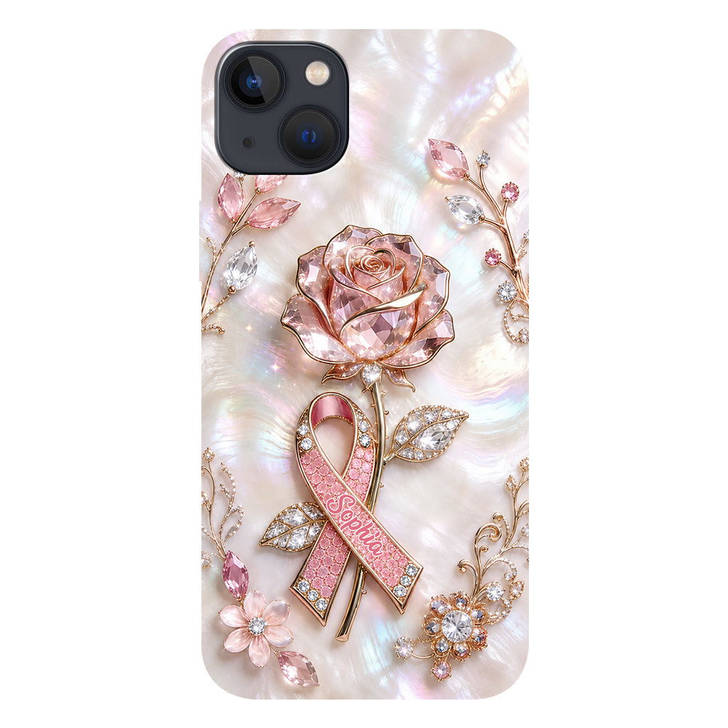 Faith Hope Love - Personalized Breast Cancer Awareness Full Print Phone Case & Phone Grip
