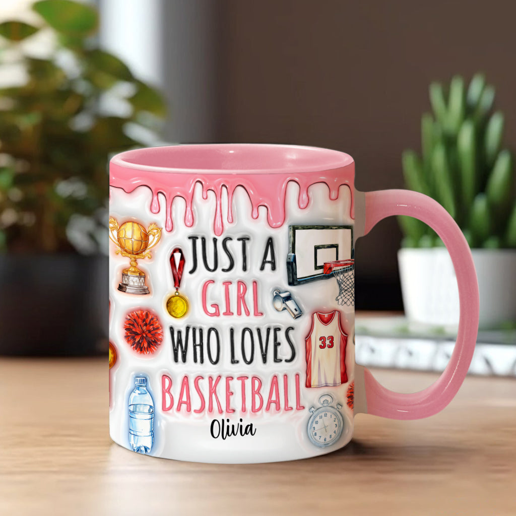 Just A Boy/A Girl Who Loves Basketball - Personalized Basketball Accent Mug
