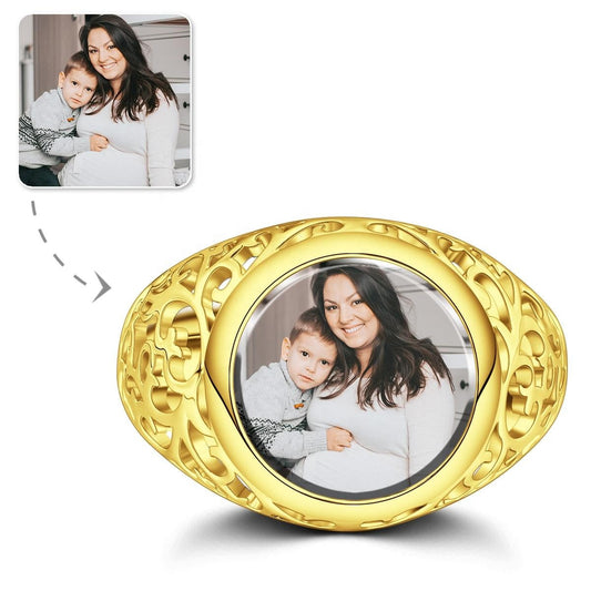 Any Photo - Personalized Round Woman Photo Ring