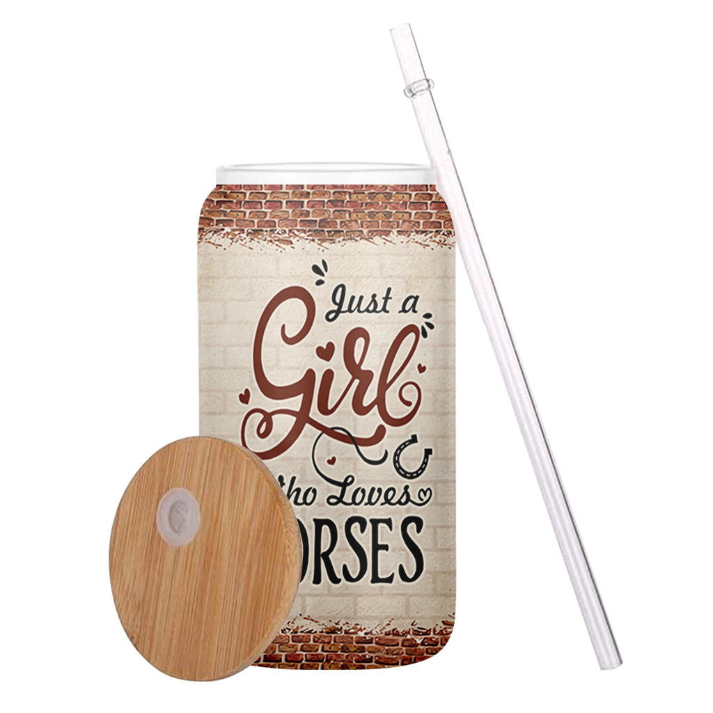 Just A Girl Who Loves Horses - Personalized Horse Can Glass