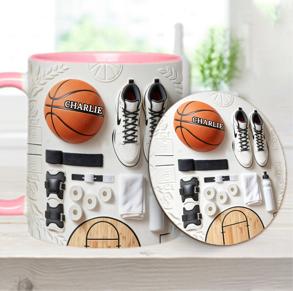 Love Basketball - Personalized Basketball Accent Mug & Coaster