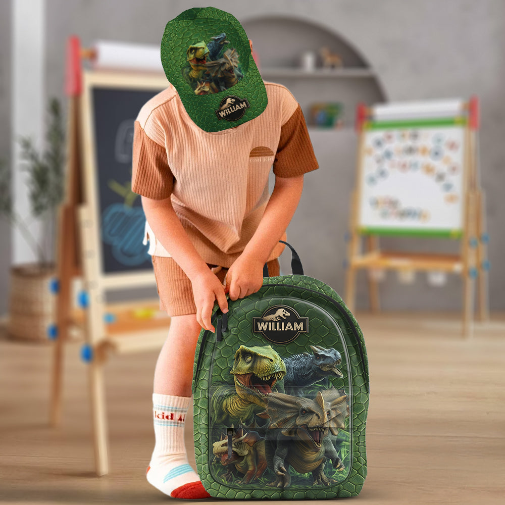 Dinosaur World - Personalized Kid Classic Cap & Backpack