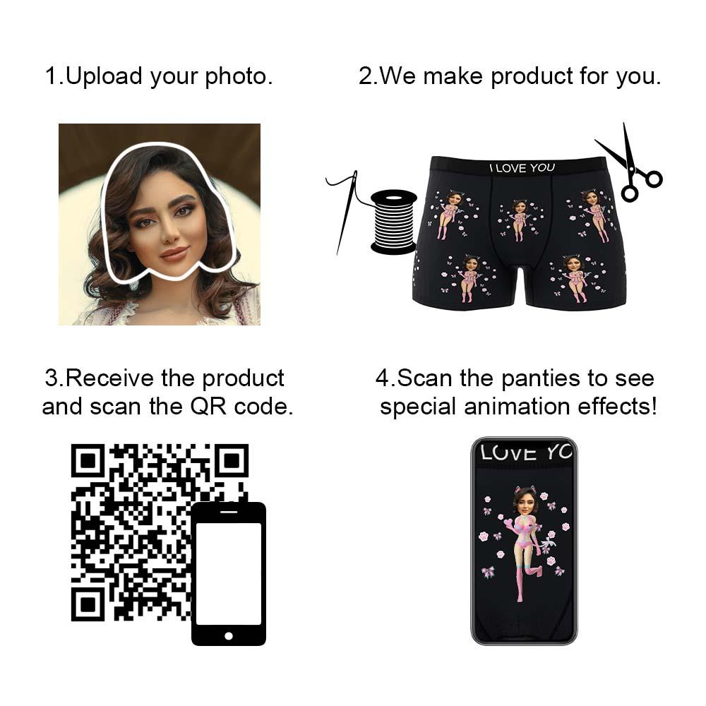 Custom Wife Or Girlfriend Face Boxers AR View - Personalized Couple Men's boxer briefs