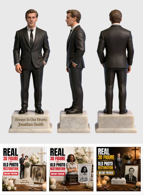 Bring The Memories Back, Old Photo Restoration - Personalized Memorial Premium 3D Figurine