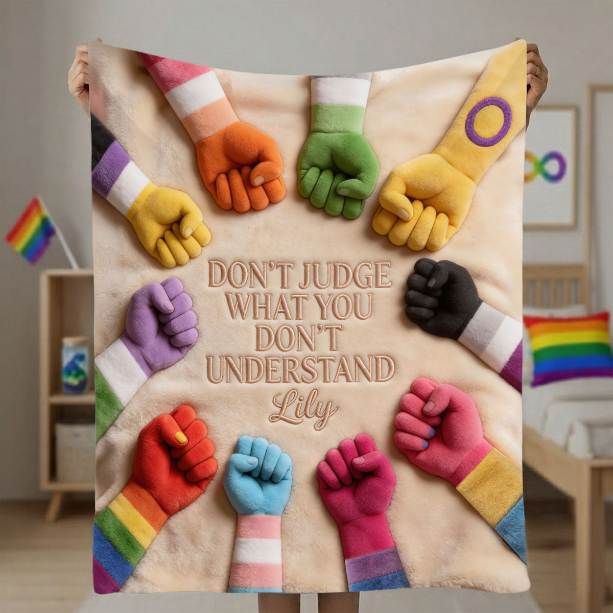 Don’t Judge What You Don’t Understand - Personalized LGBT Support Blanket