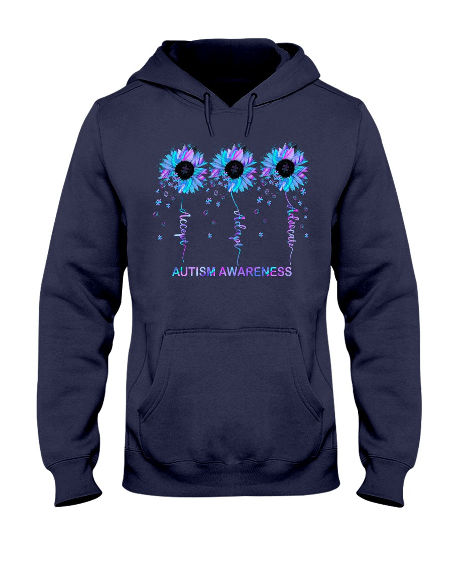Accept Adapt Advocate - Autism Awareness T-shirt and Hoodie 0520