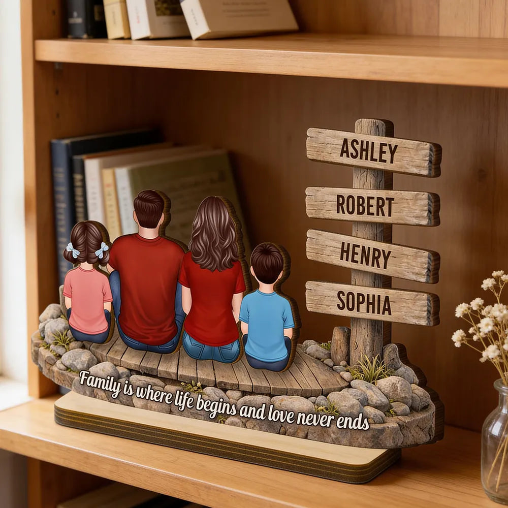 2-Layer Wooden Plaque Personalized Family Keepsake With Heartfelt Message, Cozy Living Room Decor, Unique Gift for Parents