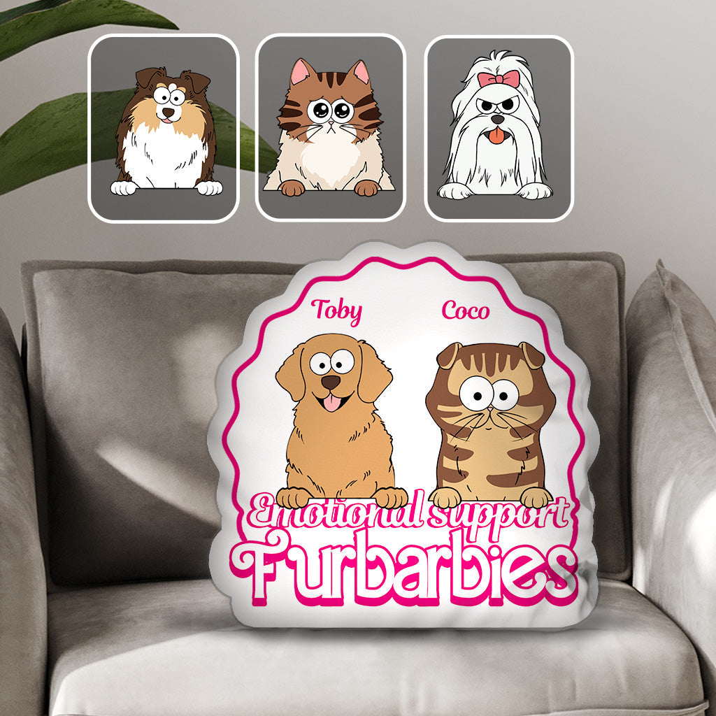 Emotional Support - Gift for dog lovers, cat lover - Personalized Shaped Pillow