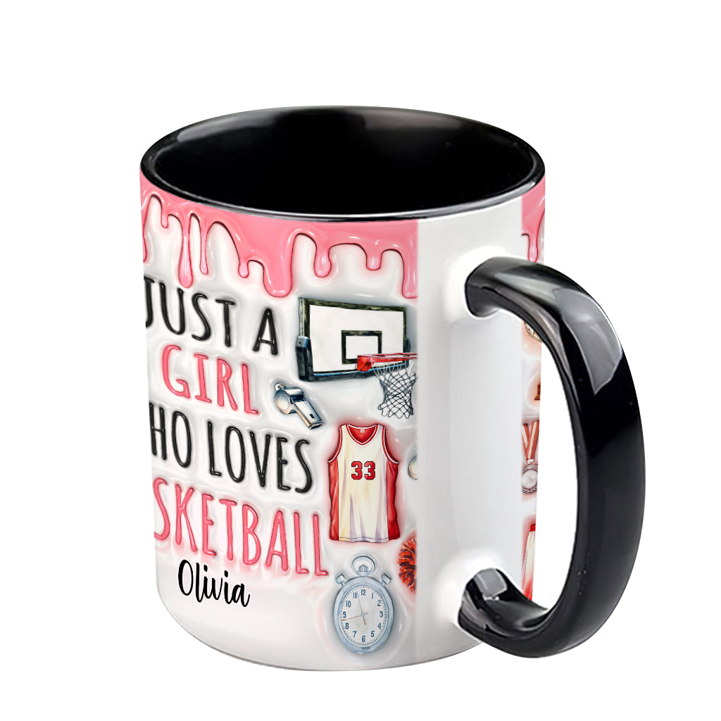 Just A Boy/A Girl Who Loves Basketball - Personalized Basketball Accent Mug