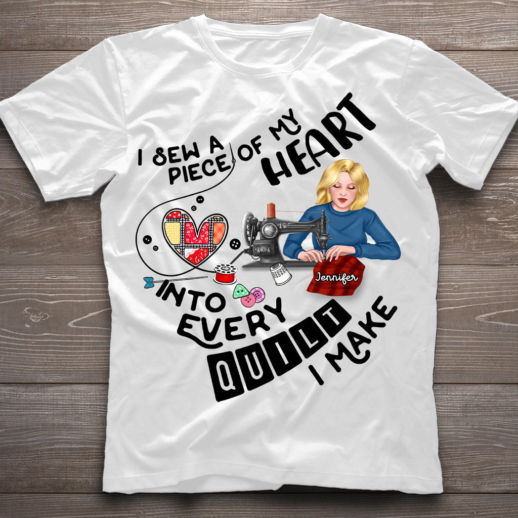 I Sewing A Piece Of My Heart - Personalized Sewing T-shirt And Hoodie