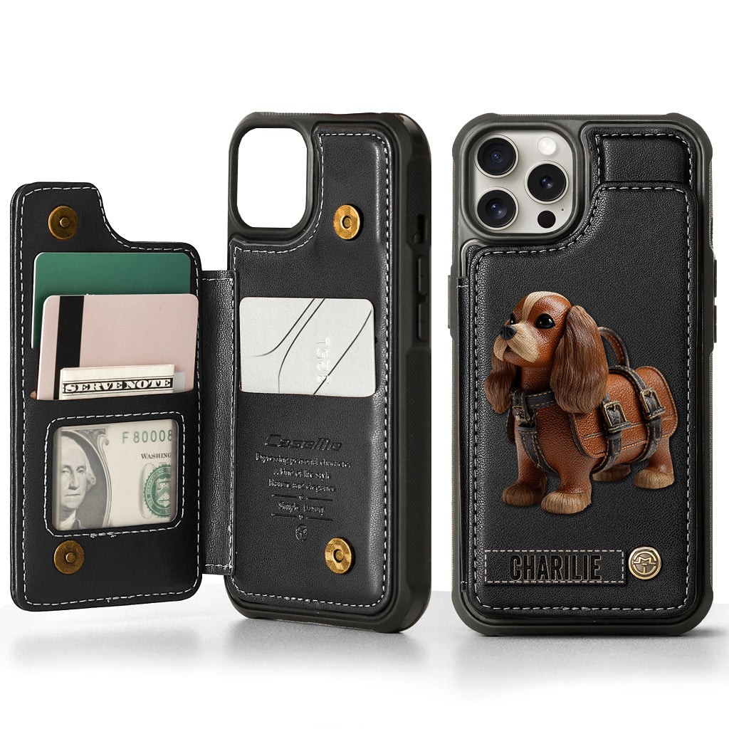 Cute Cavalier King Charles Spaniel - Personalized Dog Wallet Phone Case