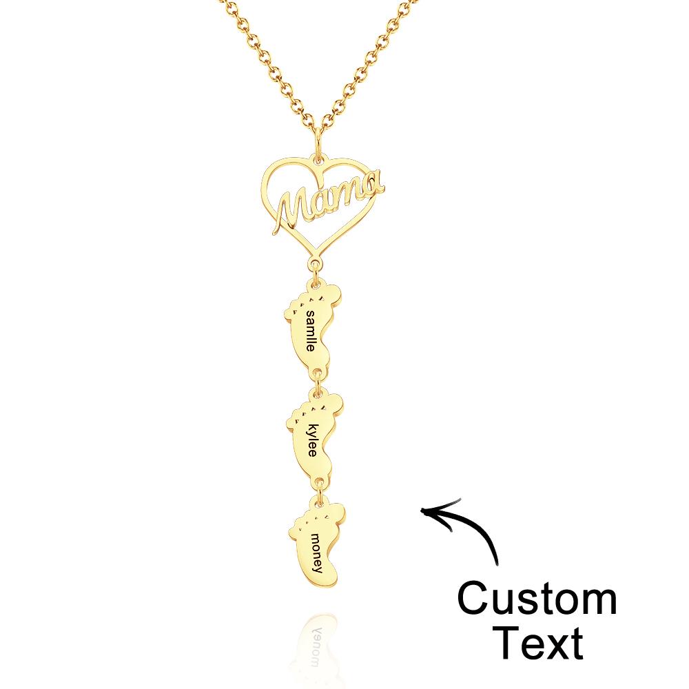 Heart Baby Feet Charm - Personalized Newborn Necklace
