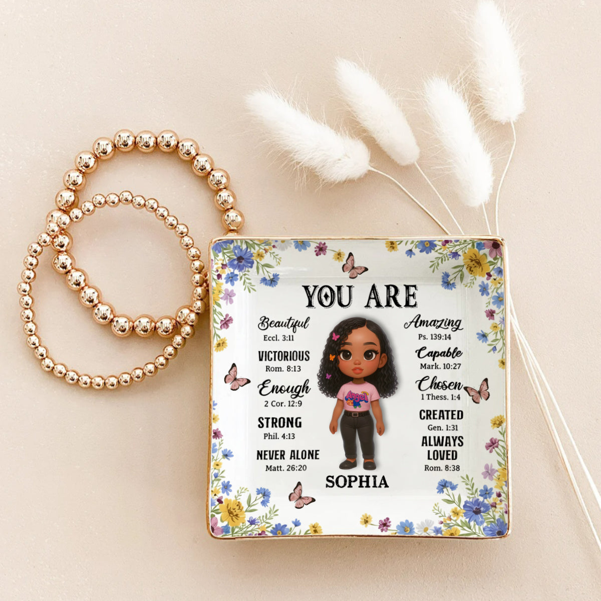 God Says You Are - Personalized Christian Fully Printed Jewelry Dish