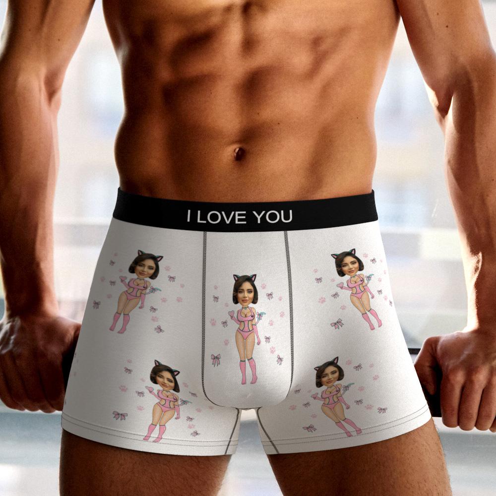 Custom Wife Or Girlfriend Face Boxers AR View - Personalized Couple Men's boxer briefs
